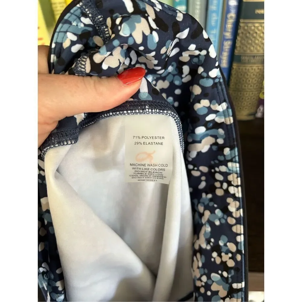 NWOT Calme x Johnny Was Endurance High Waist 7/8 Leggings Blue Speckled Medium - Picture 8 of 8